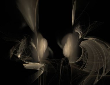 Siyah Renk Üzerine Bir Dijital Fraktal Resmi