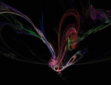 Siyah Renk Üzerine Bir Dijital Fraktal Resmi