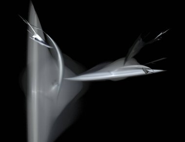 Siyah Renk Üzerine Bir Dijital Fraktal Resmi