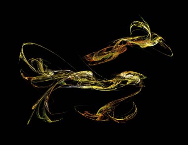 Siyah Renk Üzerine Bir Dijital Fraktal Resmi