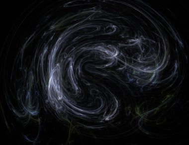 Siyah Renk Üzerine Bir Dijital Fraktal Resmi