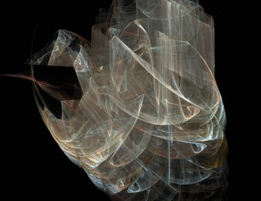 Siyah Renk Üzerine Bir Dijital Fraktal Resmi