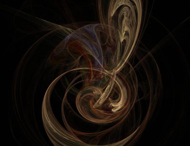 Siyah Renk Üzerine Bir Dijital Fraktal Resmi