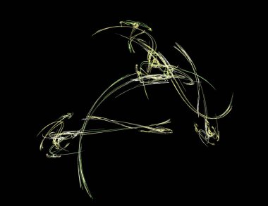 Siyah Renk Üzerine Bir Dijital Fraktal Resmi