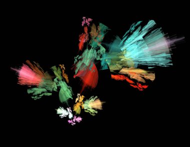 Siyah Renk Üzerine Bir Dijital Fraktal Resmi