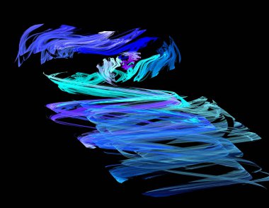 Siyah Renk Üzerine Bir Dijital Fraktal Resmi