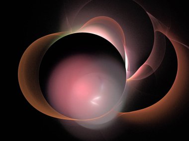 Siyah Renk Üzerine Bir Dijital Fraktal Resmi