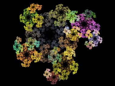 Siyah Renk Üzerine Bir Dijital Fraktal Resmi
