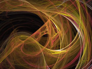 Siyah Renk Üzerine Bir Dijital Fraktal Resmi