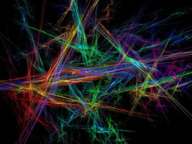 Siyah Renk Üzerine Bir Dijital Fraktal Resmi