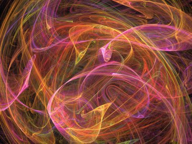 Siyah Renk Üzerine Bir Dijital Fraktal Resmi