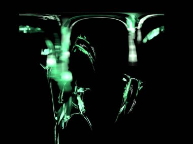 Siyah Renk Üzerine Bir Dijital Fraktal Resmi