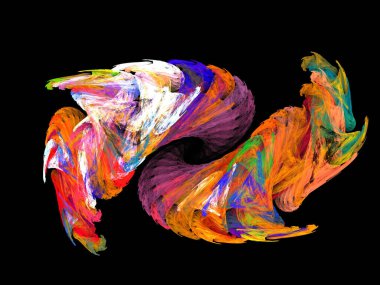 Siyah Renk Üzerine Bir Dijital Fraktal Resmi