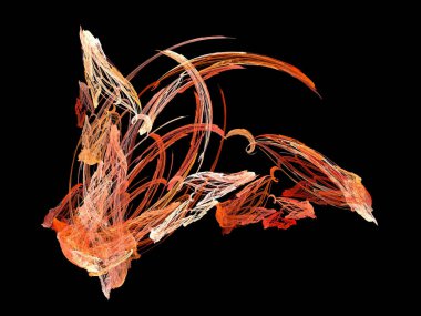 Siyah Renk Üzerine Bir Dijital Fraktal Resmi