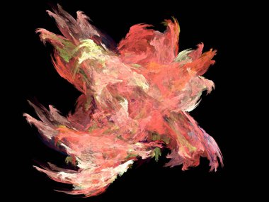 Siyah Renk Üzerine Bir Dijital Fraktal Resmi