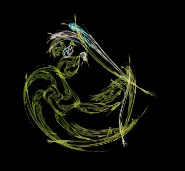 Dijital fraktal ile çok renkli bir çizimi