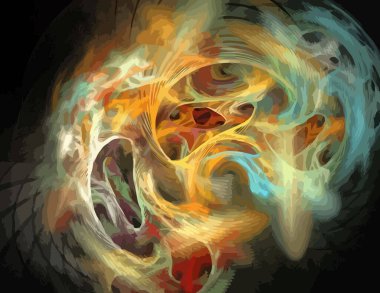 Dijital fraktal resimlerinden birinin resmi