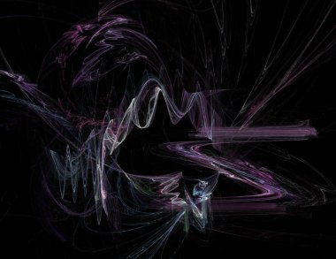 Siyah Renk Üzerine Bir Dijital Fraktal Resmi