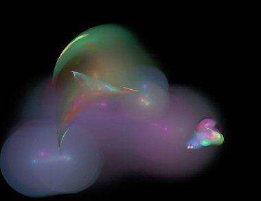 Siyah Renk Üzerine Bir Dijital Fraktal Resmi