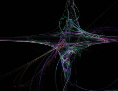 Siyah Renk Üzerine Bir Dijital Fraktal Resmi