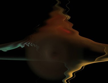 Siyah Renk Üzerine Bir Dijital Fraktal Resmi