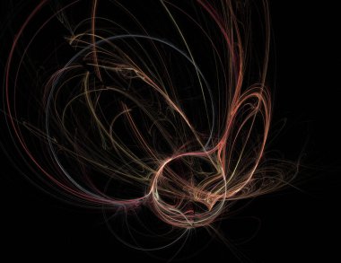 Siyah Renk Üzerine Bir Dijital Fraktal Resmi