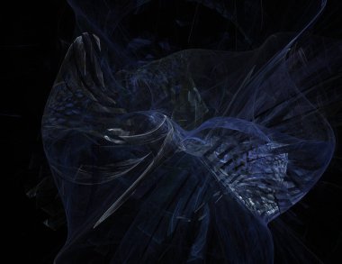 Siyah Renk Üzerine Bir Dijital Fraktal Resmi