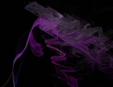 Siyah Renk Üzerine Bir Dijital Fraktal Resmi