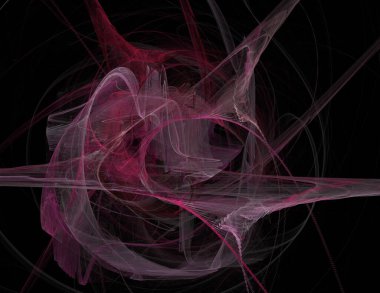 Siyah Renk Üzerine Bir Dijital Fraktal Resmi