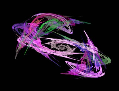 Siyah Renk Üzerine Bir Dijital Fraktal Resmi