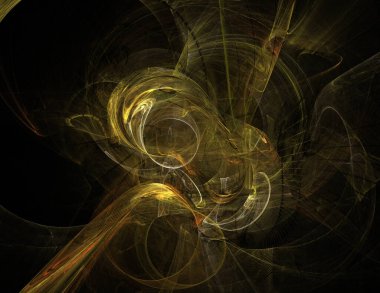 Siyah Renk Üzerine Bir Dijital Fraktal Resmi