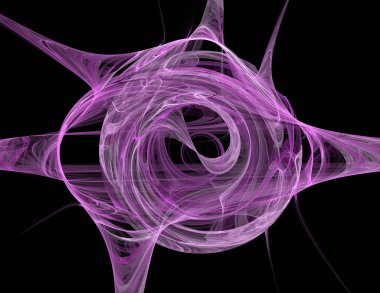 Siyah Renk Üzerine Bir Dijital Fraktal Resmi