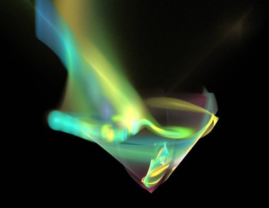 Siyah Renk Üzerine Bir Dijital Fraktal Resmi