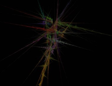 Siyah Renk Üzerine Bir Dijital Fraktal Resmi