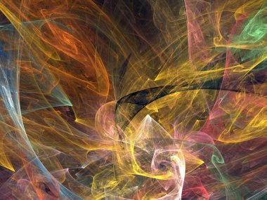 Siyah Renk Üzerine Bir Dijital Fraktal Resmi