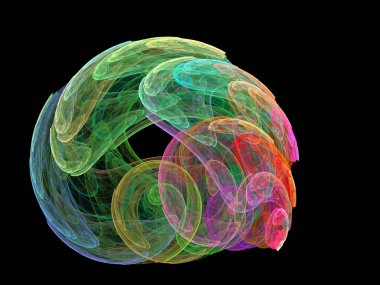 Siyah Renk Üzerine Bir Dijital Fraktal Resmi