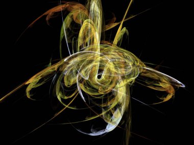 Siyah Renk Üzerine Bir Dijital Fraktal Resmi