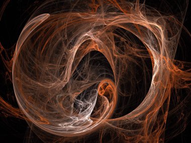 Siyah Renk Üzerine Bir Dijital Fraktal Resmi