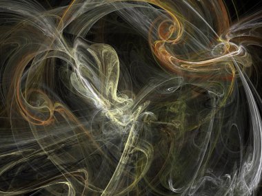 Siyah Renk Üzerine Bir Dijital Fraktal Resmi