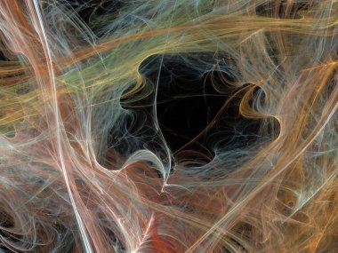 Siyah Renk Üzerine Bir Dijital Fraktal Resmi