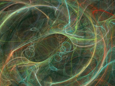 Siyah Renk Üzerine Bir Dijital Fraktal Resmi