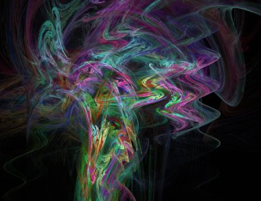 Siyah Renk Üzerine Bir Dijital Fraktal Resmi