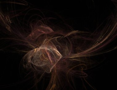 Siyah Renk Üzerine Bir Dijital Fraktal Resmi