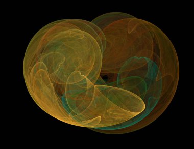 Siyah Renk Üzerine Bir Dijital Fraktal Resmi