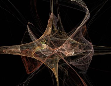 Siyah Renk Üzerine Bir Dijital Fraktal Resmi