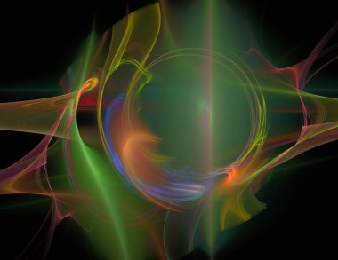 Siyah Renk Üzerine Bir Dijital Fraktal Resmi