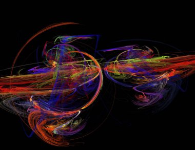 Siyah Renk Üzerine Bir Dijital Fraktal Resmi