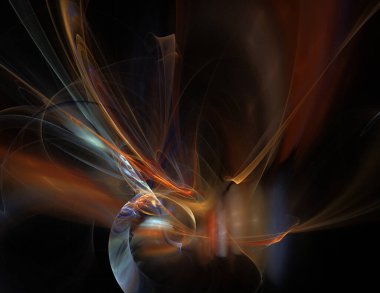 Siyah Renk Üzerine Bir Dijital Fraktal Resmi