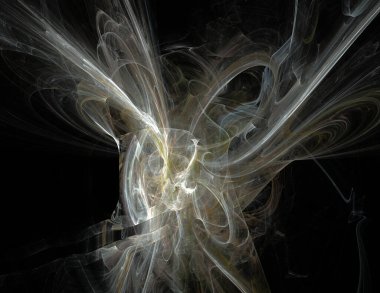 Siyah Renk Üzerine Bir Dijital Fraktal Resmi