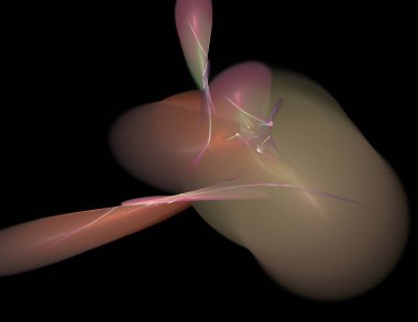 Siyah Renk Üzerine Bir Dijital Fraktal Resmi